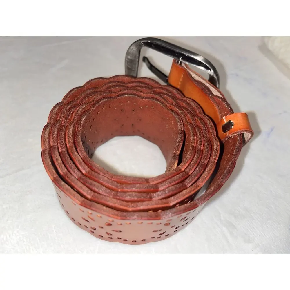 Cute Country Vibe New Genuine Leather Adjustable Handmade Floral W Belt W/kit